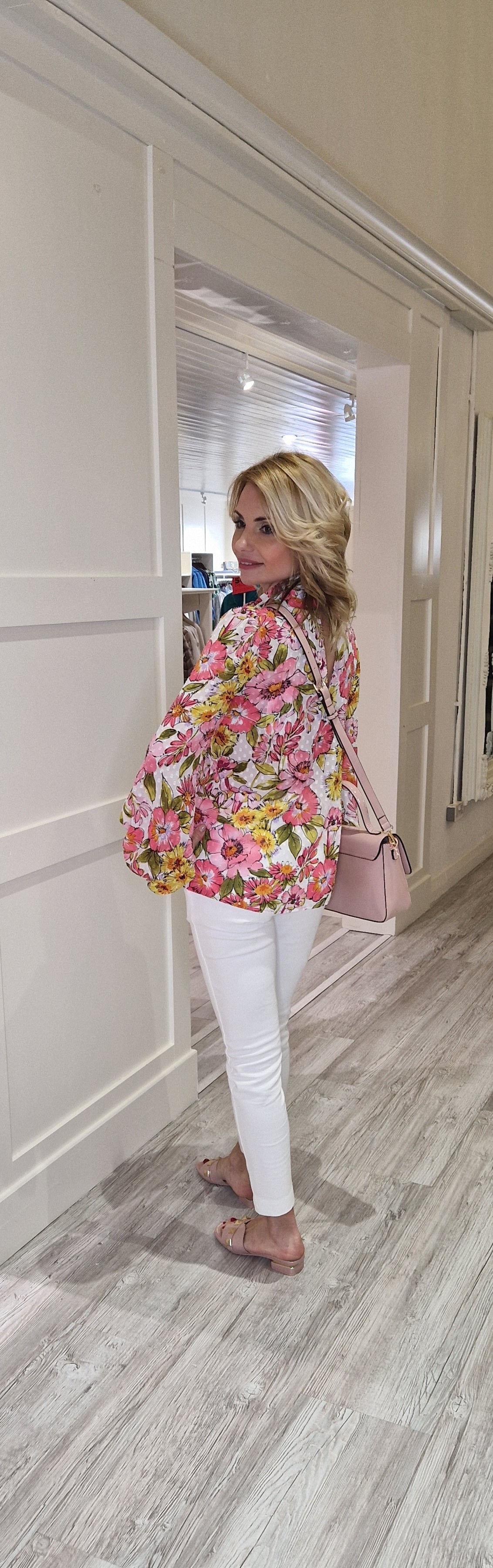 Pink Flower Blouse