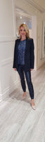 Navy Classic Long Blazer