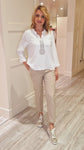 Cream Blouse With Rose Gold Detail