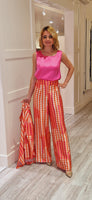 Orange/Pink Printed Trousers