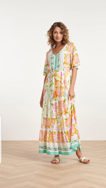 Multicolour Flower Printed Maxi Dress