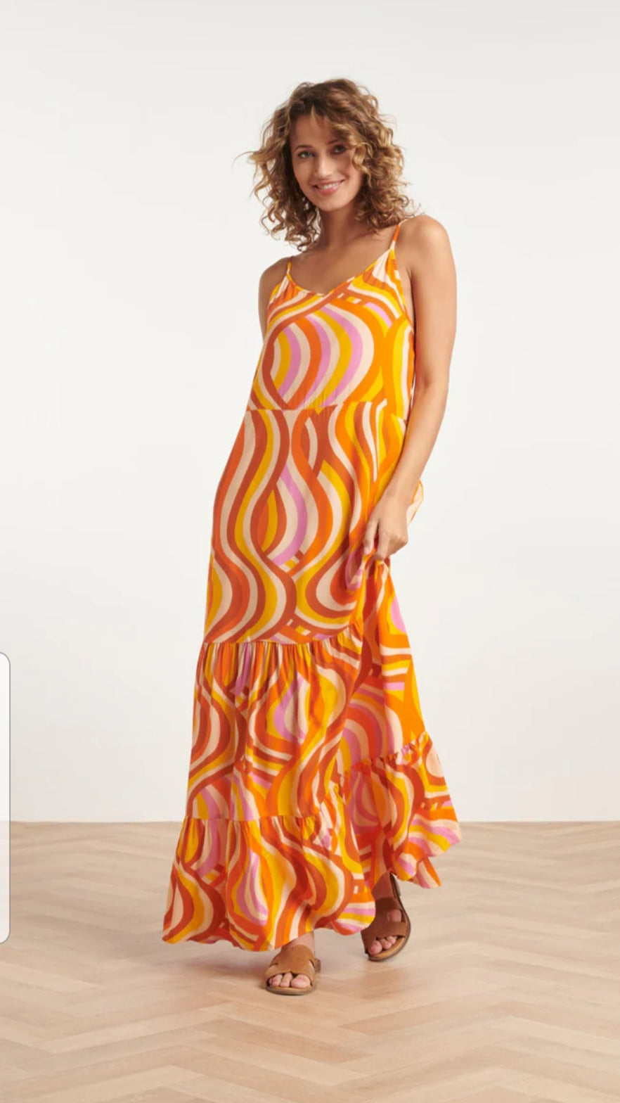 Yellow and Orange Maxi Dress