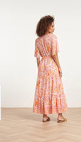 Pink/Orange Print Maxi Dress