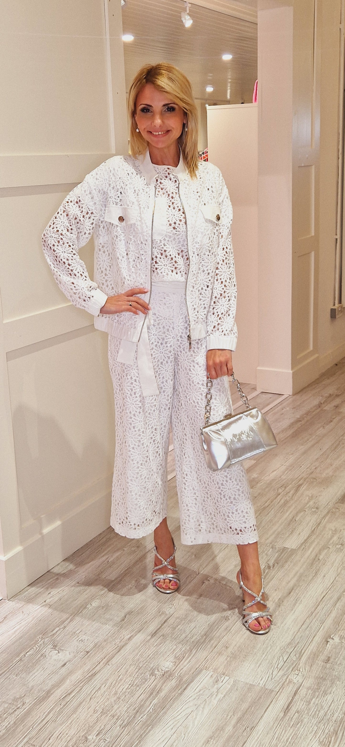 White Lace Trousers