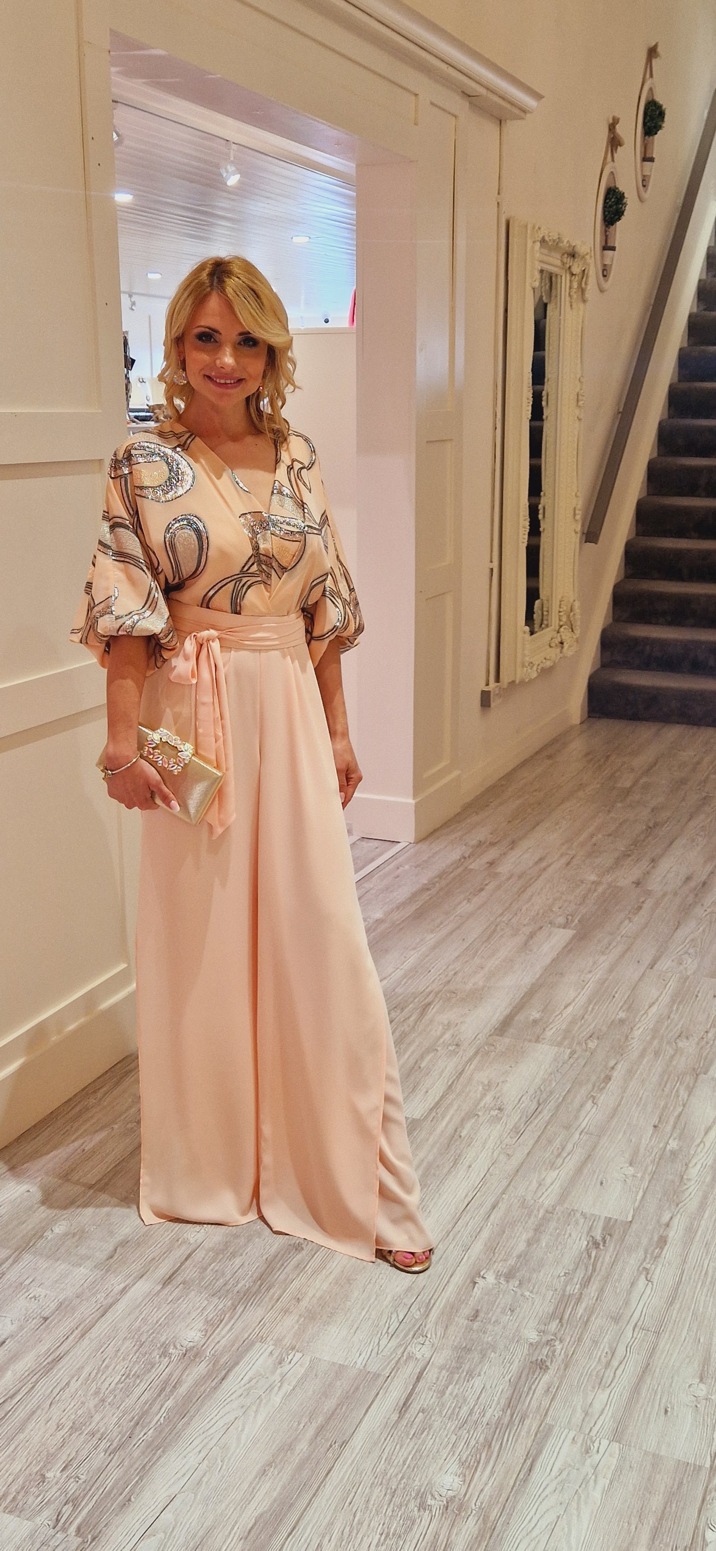 Peach Chiffon Jumpsuit