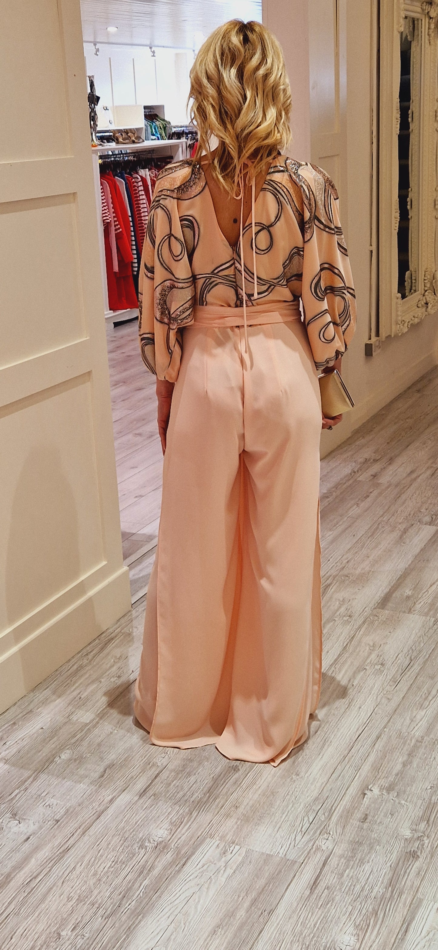 Peach Chiffon Jumpsuit