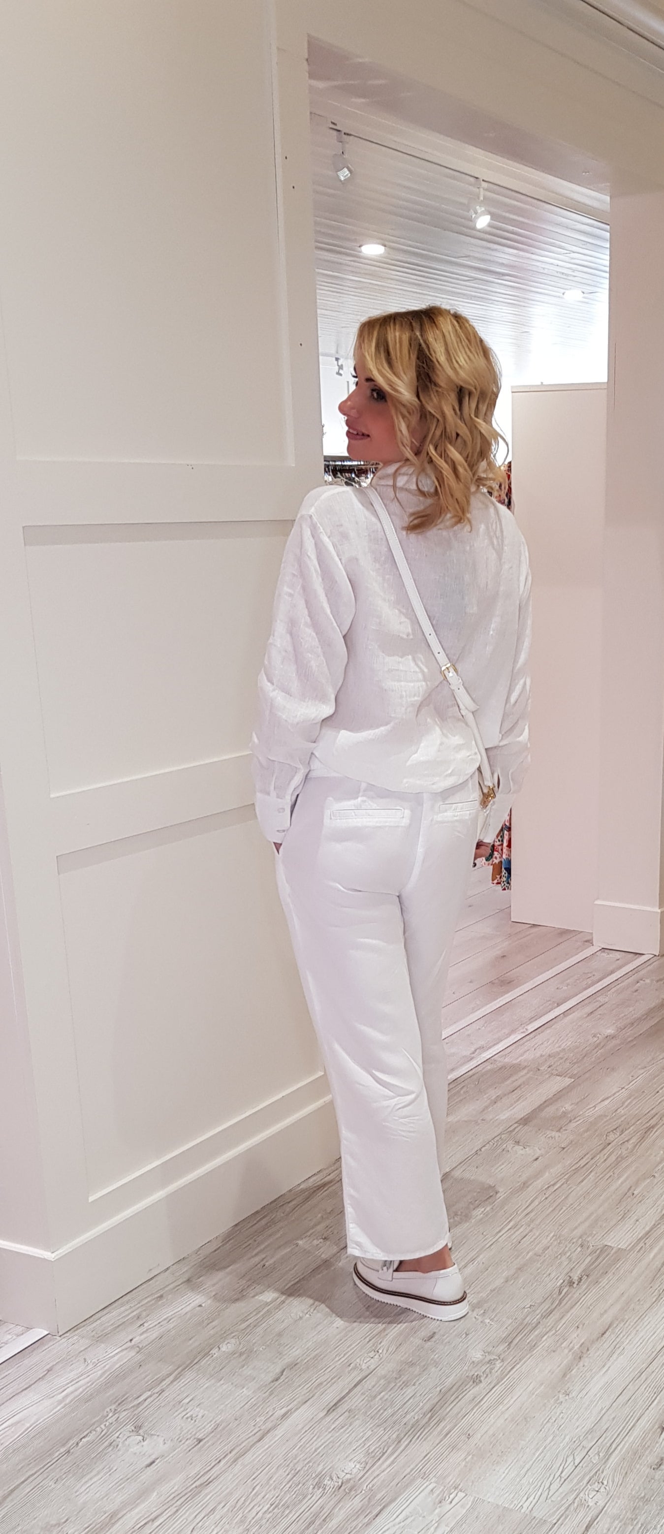 White High- Waisted Trousers