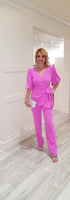 Pink Two Pieces Trousers Suit