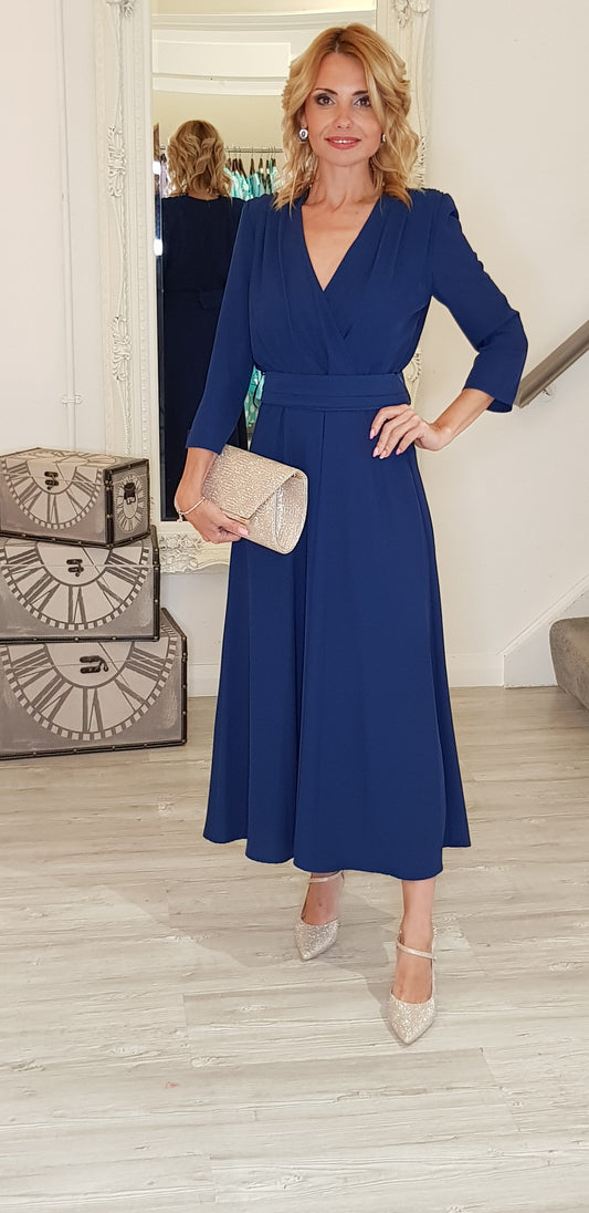 Avelin Navy Midi Dress