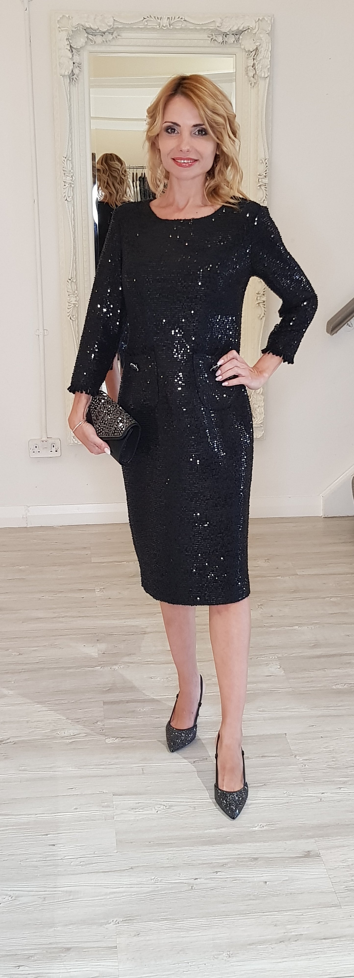 Black Sequin Dress