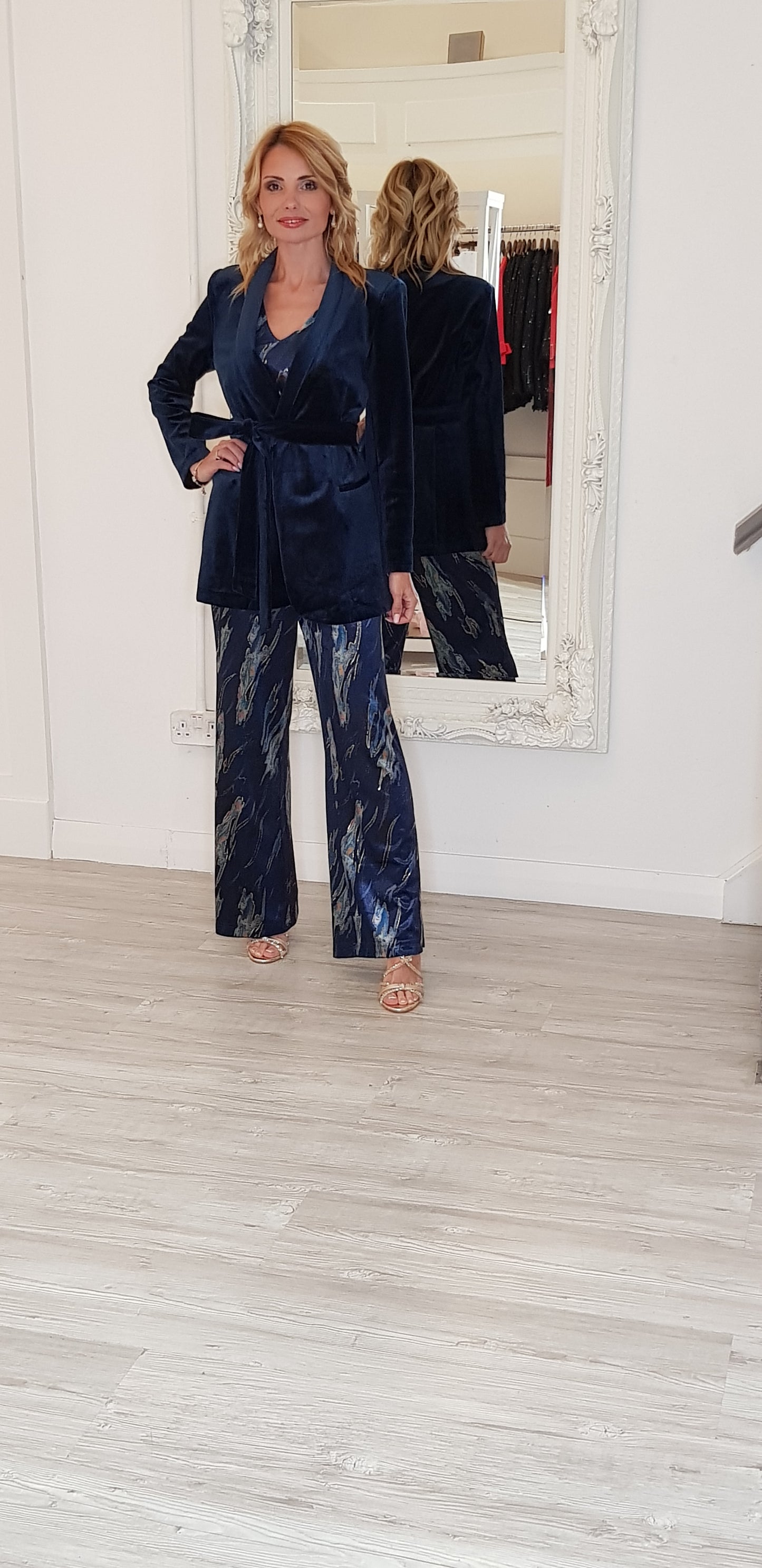 Ned Blue Printed Trousers