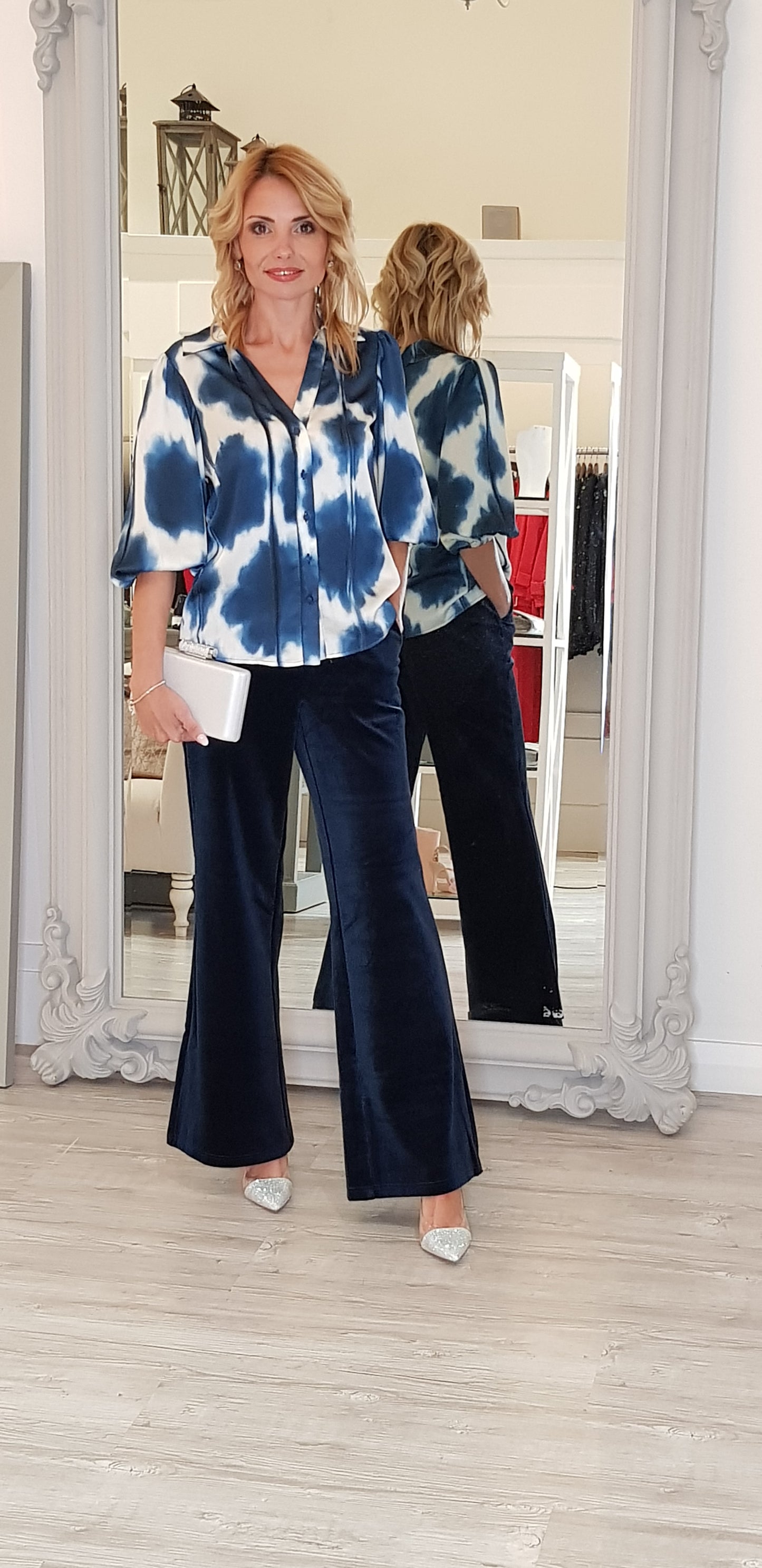 Ned Blue Printed Trousers