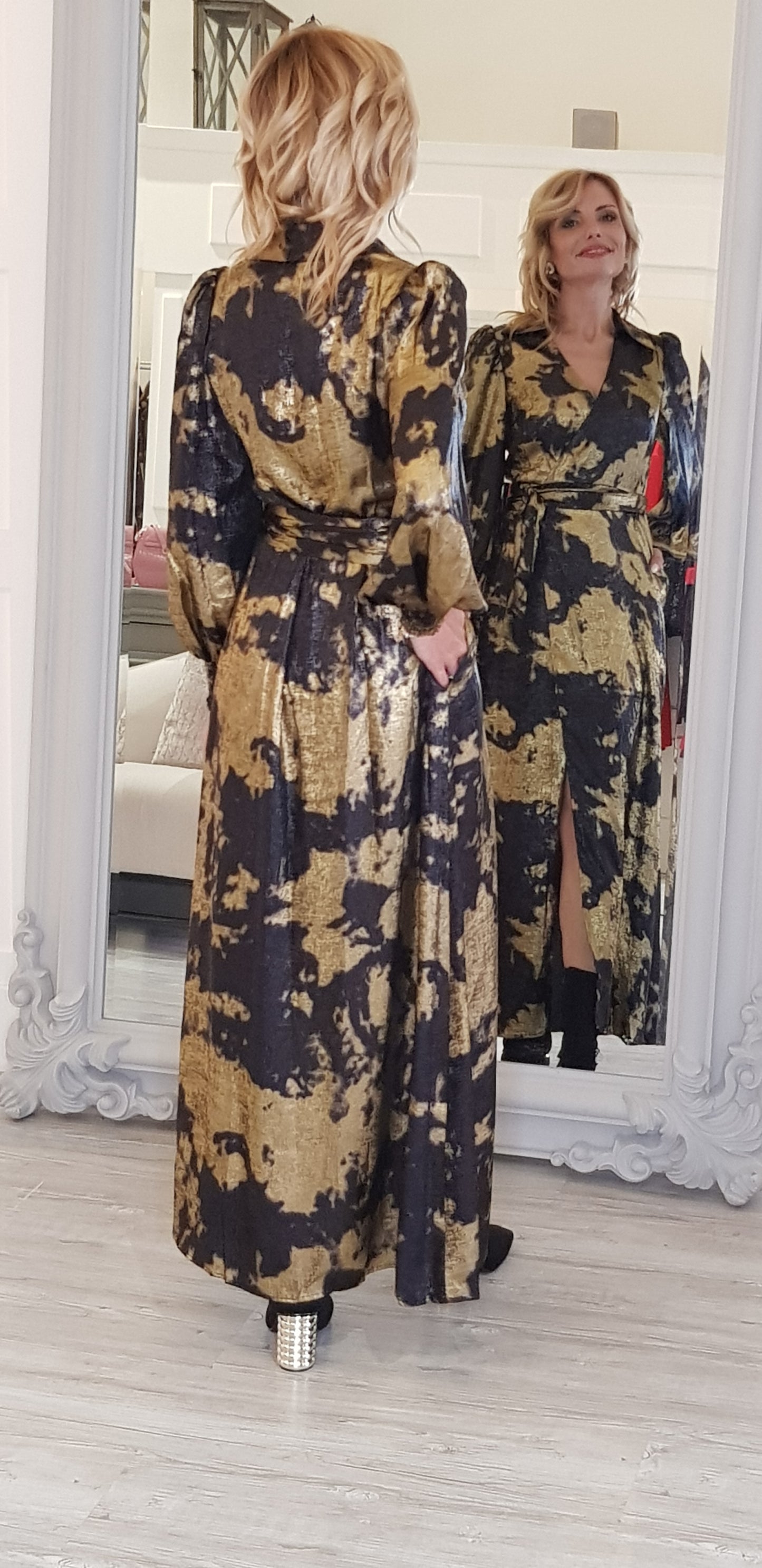 Black And Gold Maxi Dress