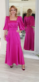 Pink Satin Maxi Dress