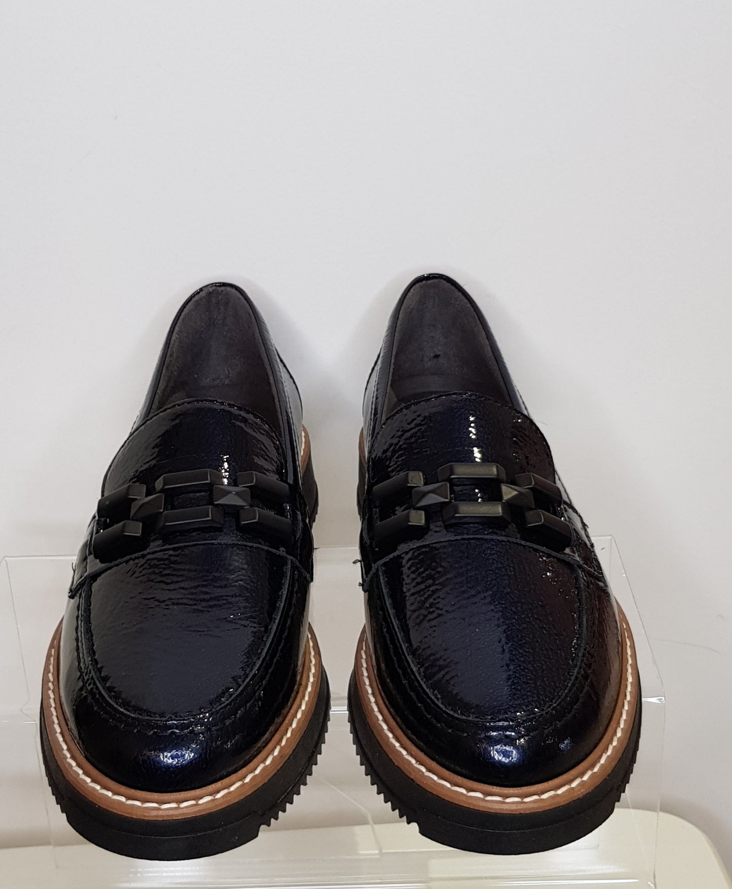 Navy Loafers With Glossy Effect