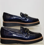 Navy Loafers With Glossy Effect