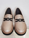 Sand Loafers With Glossy Effect