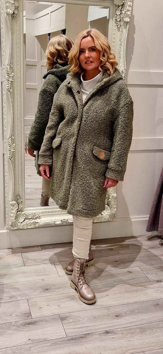 Sage Green Teddy Coat