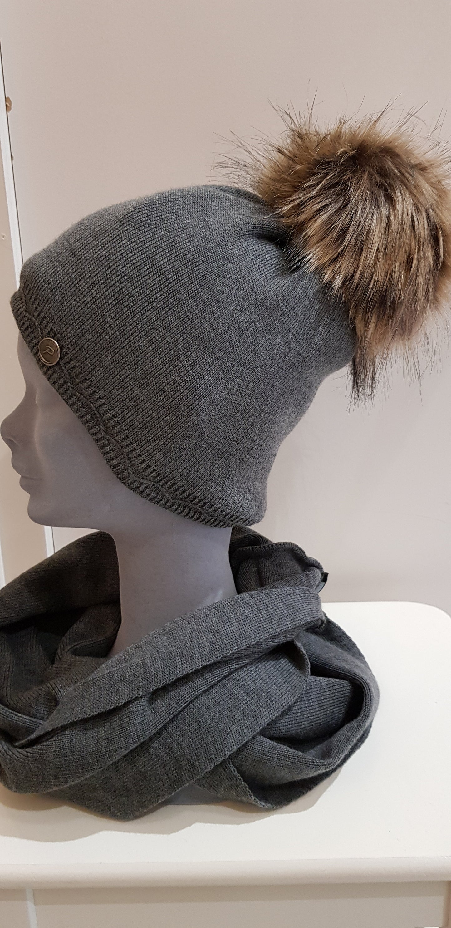 Grey Knit Hat