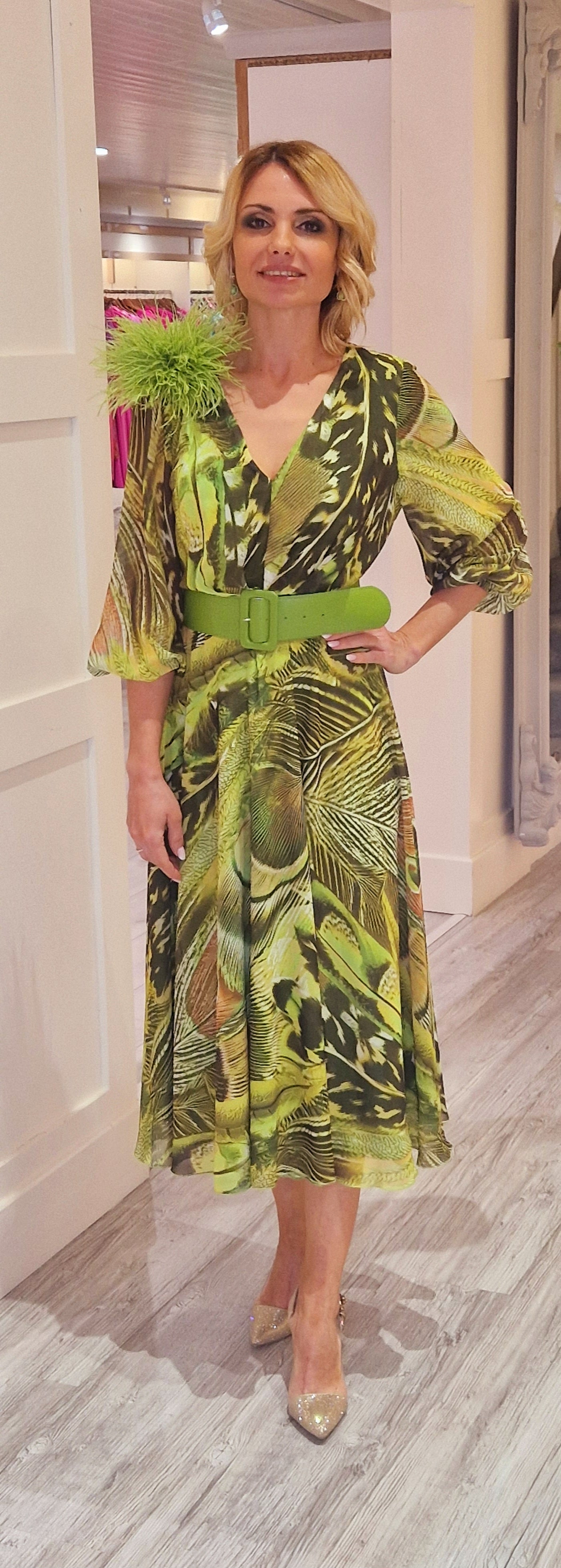 Green Print Dress