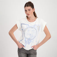 Cream T-shirt With Tiger Print