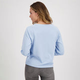 Sky Blue Sweatshirt With Crystal Detail