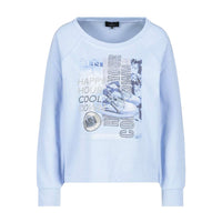 Sky Blue Sweatshirt With Crystal Detail