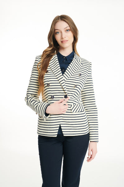 Cream/Navy Stripe Jacket