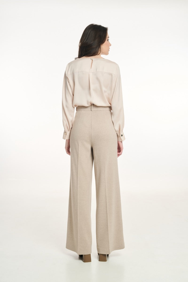 Sand Knit Wide Leg Trousers