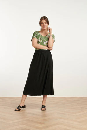 Stretch Top Met V-Hals  Army-Light Green