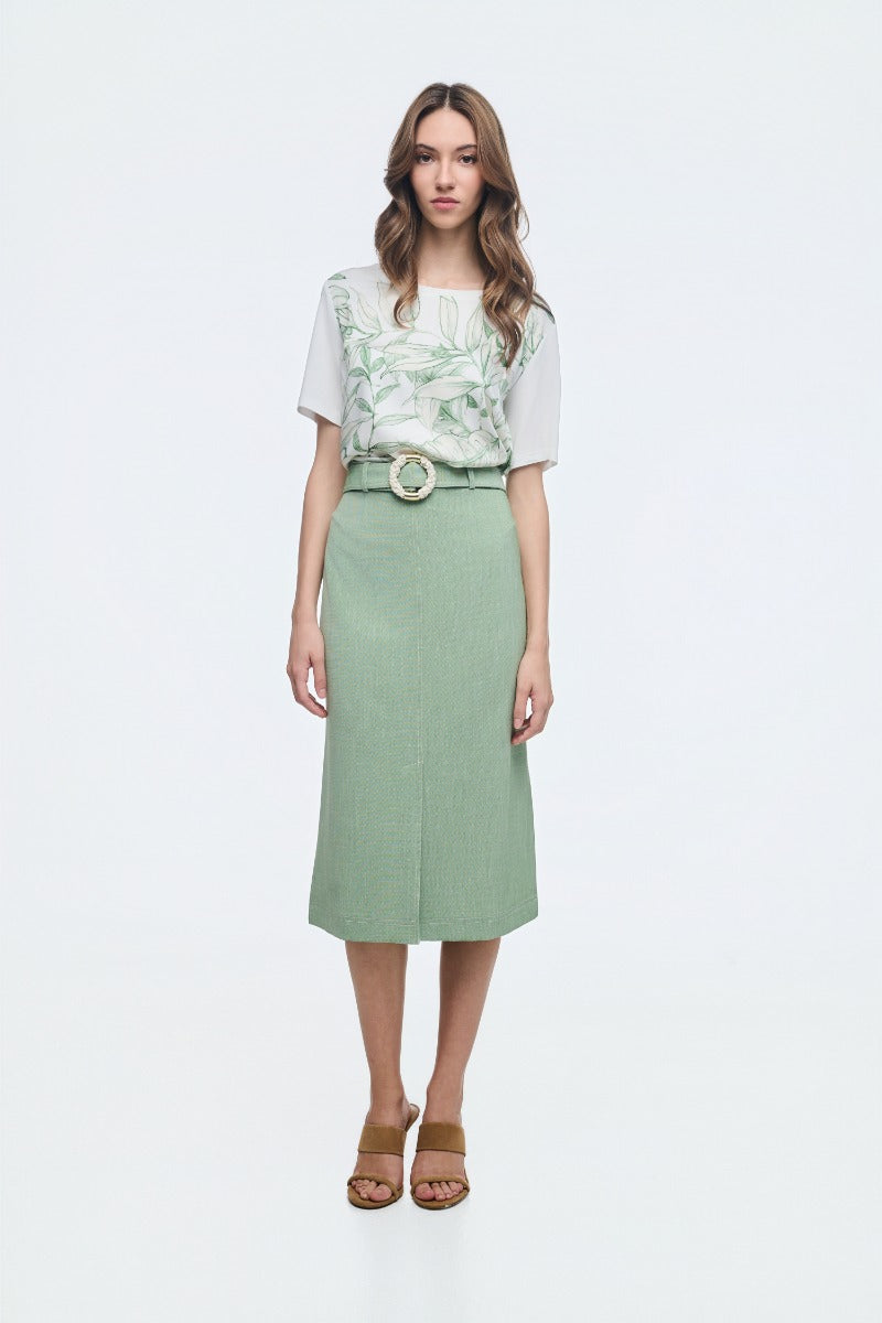 Green & White Top
