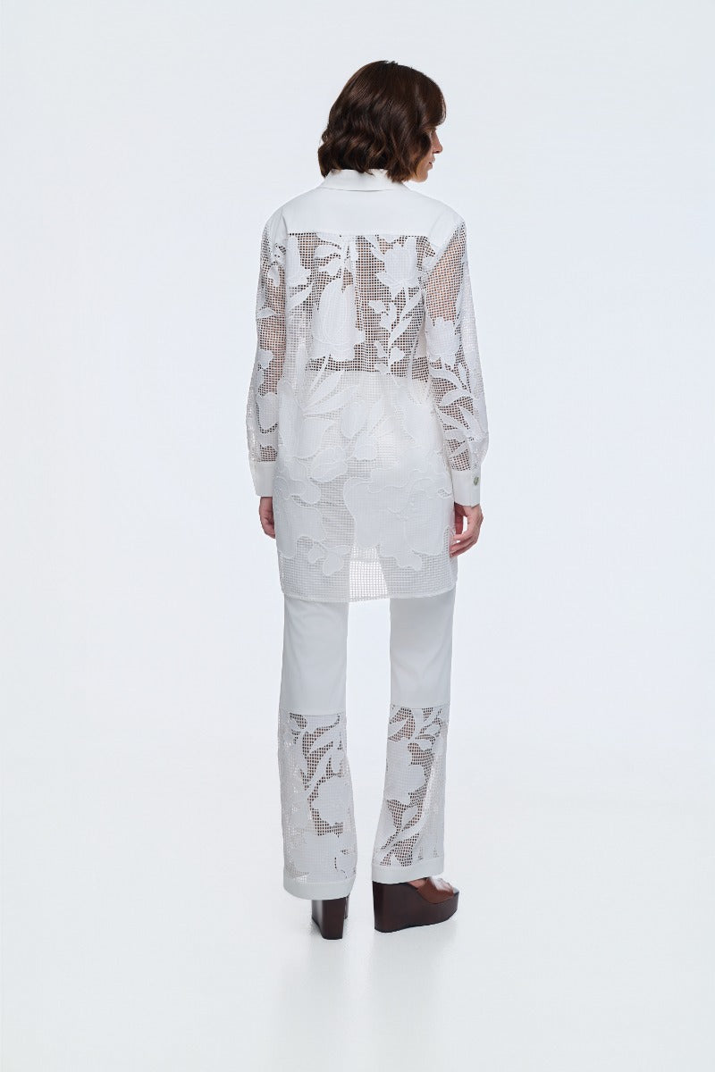 Lace Shirt With Ivory Buttons
