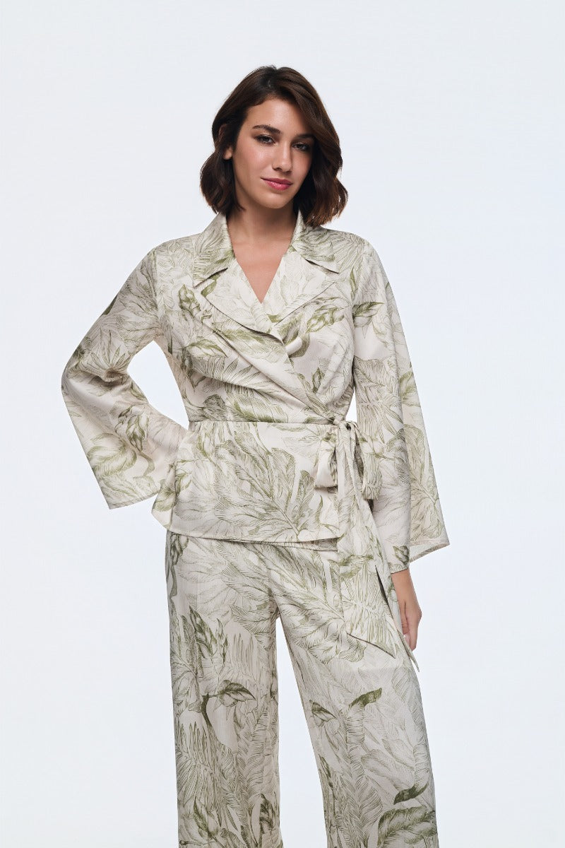 Olive & Cream Wrap Jacket