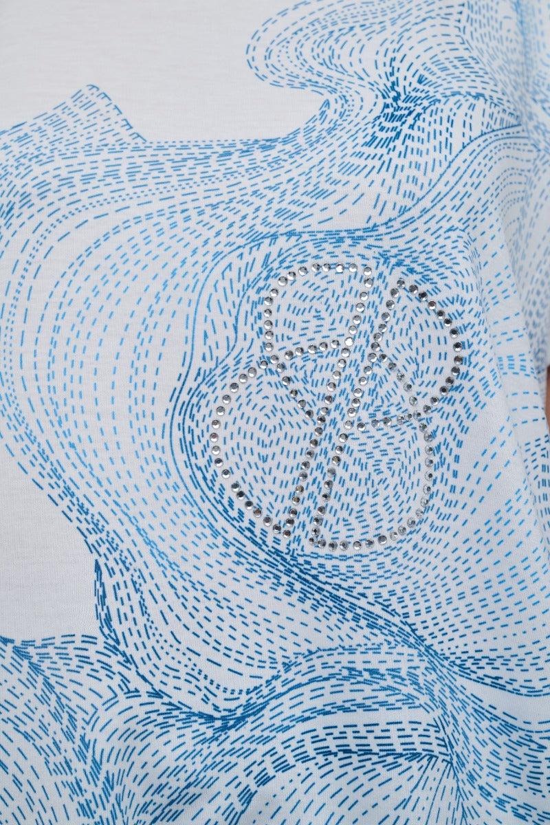White & Blue Crystal Top