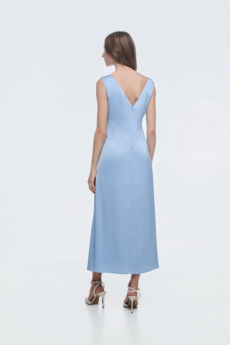 Sophia Blue Satin Dress