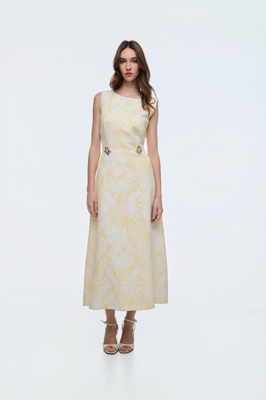 Yellow Jacquard Dress