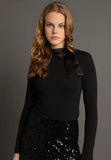 Black Blouse With Bow