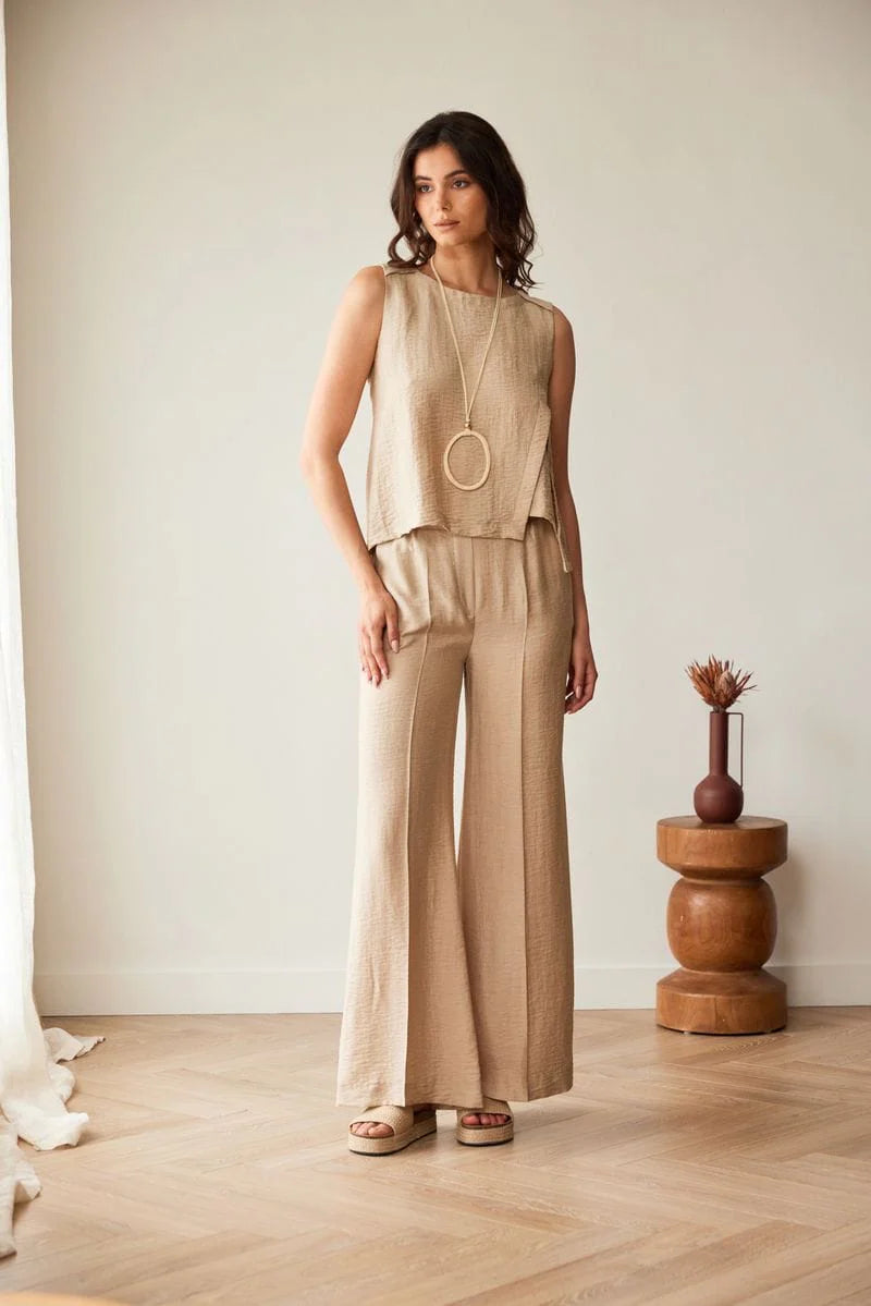 Sand Crinkle Top