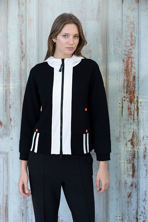 Black Two-tone Knitted Jacket