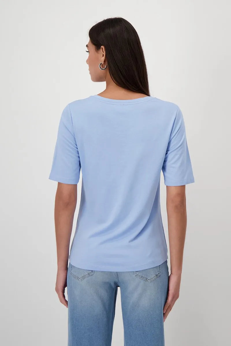 Blue T-Shirt With Print