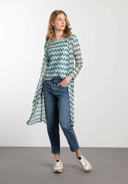 Zig Zag Top Blue and Green