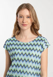 Zig Zag Top Blue and Green