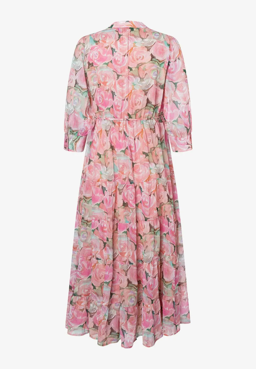 Pink Flower Printed Maxi Dress