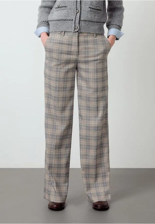 Grey Check Trousers