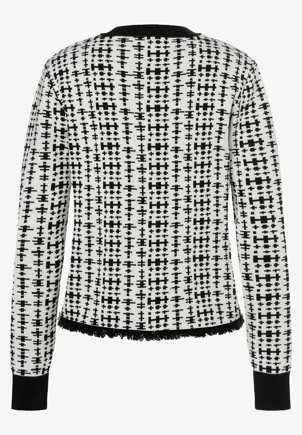 Black & Cream Knit Cardigan