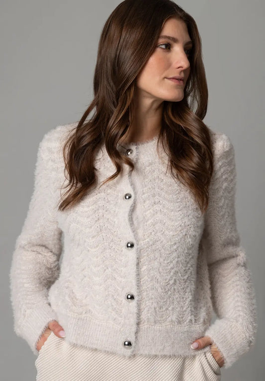 Powder Cream Knit Cardigan