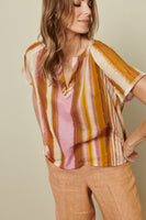 Blouse with colourful stripes