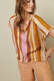 Blouse with colourful stripes