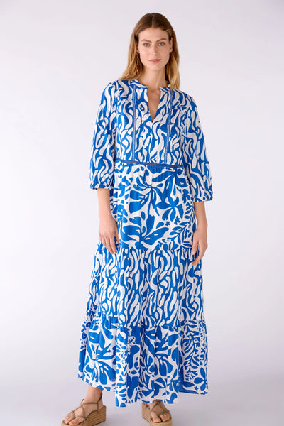 Blue And White Flower Maxi Dress