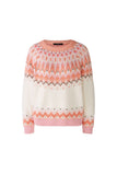 Cotton Mix Fair Ilse Knit in Cream and Soft Coral